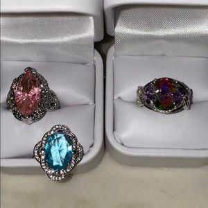 Bundle of 3 Crystal Rings